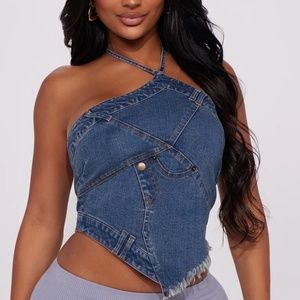 Denim Halter Top (Size Medium)